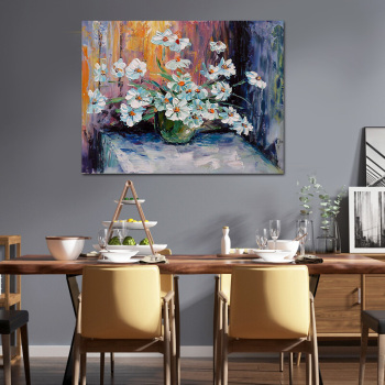 oil painting abstract art acrylic paintings flowers with vase wall decor pictures for living room hall decoration painting