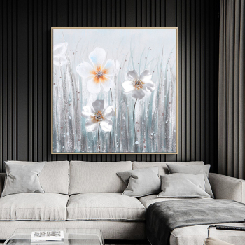 New Design Handpainted Canvas Painting, Abstract Thick Texture Flowers Home Wall Art Picture For Living Room