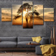 Modern 5 Frameless Canvas Sunlight Through Fog Printing Wall Art Home Decoration 5 Living Room Picture