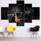 Modern Musical Instrument Guitar Black Background Home Decoration Poster Living Room Wall Art Canvas Oil Painting