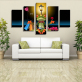 Modern 5 panels printed oil painting inkjet poster printing wall decor canvas art prints