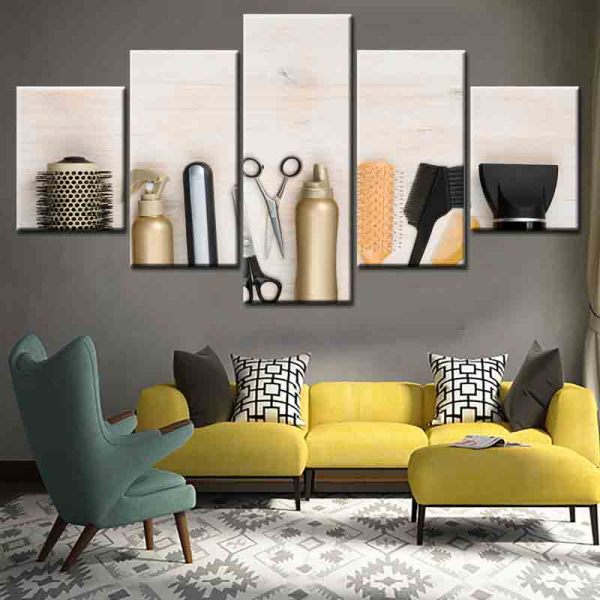 Hot popular barber's tools theme art paintings digital printing painting 3d printing service oil paintings