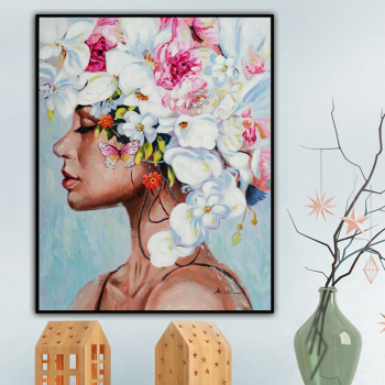 Элегантная девушка, современная одиночная панель, 100% ручная роспись, картины маслом на холсте, настенная художественная работа для гостиной, украшения для дома