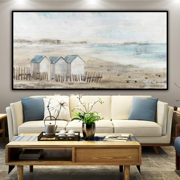 Home Decor Hand Made oil painting Rural scenery, the house of hometown Decorative painting