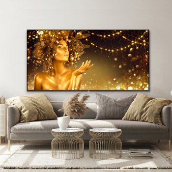 2021 factory direct sales women picture glitter home hotel decoration canvas oil painting character art painting
