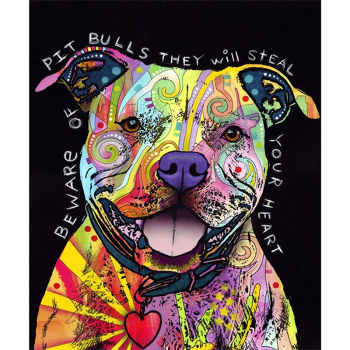 Benutzerdefinierte Graffiti Hund Runde Kristall Strass Diamant Malen nach Zahlen Tier 5D Full Drill Painting für Amazon
