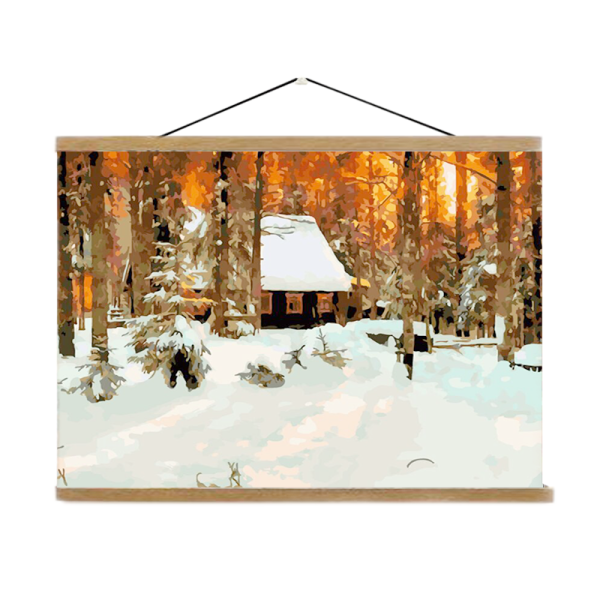 Winter street art oil painting, DIY oil painting by numbers, 40*50 unfading blue landscape oil painting