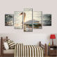 5 Pieces seascape poster print White Swan canvas painting for Living Room christmas decoration