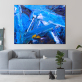 Custom 100% blue painting canvas wall art abstract canvas oil paintings for home decor