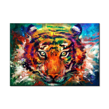 Colorful  Tiger  Painted Canvas Painting Posters and Prints Abstract Animals Wall Art Pictures for Living Room Decor Unframed