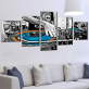 Metal Machine Dishing DJ Black And White Wall Art 5 Combined Sets of Home Decoration Oil Painting