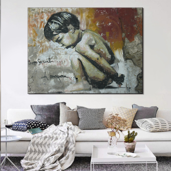 Реализм стиль ручная работа художественная картина на холсте голый мальчик картина маслом в рамке настенная для гостиной домашний декор искусство