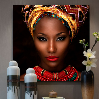 Cheap customized digital printing sex the black lady with fashional jewelry, home decor art modern canvas painting