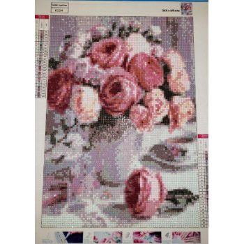 OEM Round Crystal Rhinestones 5D Diamond Painting Kit Pink Rose Full Drill Painting Diamond paint by Number Art for Adult