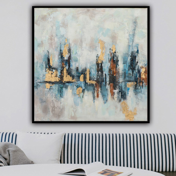 Pop decoration best price wall canvas art Abstract streetscape oil painting abstract