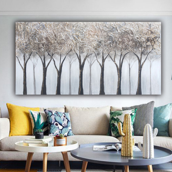 Custom handmade quality canvas oil painting abstract thick texture forest wall art decor painting from photo