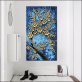 New arrival vertical version of handmade oil painting metal flower theme custom handmade oil wall painting