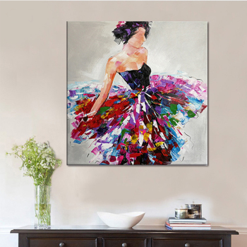 handmade oil painting Dancing girl  Thick texture home decor  Wall Decoration