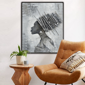 Африканские женщины художественная картина маслом белый и черный плакат и печать портретная декоративная живопись для гостиной