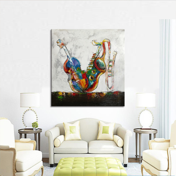 handmade oil painting Guitar shacks Thick texture home decor Wall Decoration