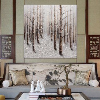 100% Custom Tree Painting холст стены искусства абстрактные холсты картины маслом для домашнего декора