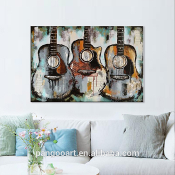 abstract single handmade oil painting of guitar for bedroom decoration wall art