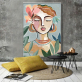 Handmade  Texture Oil Painting A woman with long eyelashes Abstract Art Wall Pictures  Decoration
