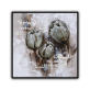 handmade oil painting  Thick texture gray Flowers in bud  home decor  Wall Decoration