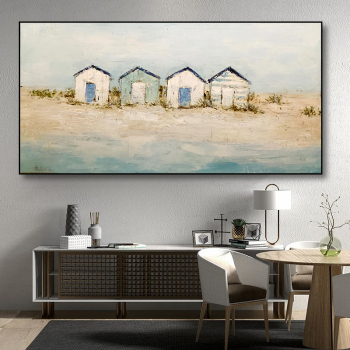 Customized handmade wall art sea view room oil painting, painting pictures for decor
