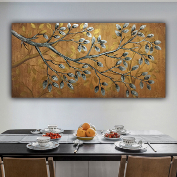 Art Fabric Canvas Pure Hand Painted Abstract heavy oil flower branch canvas oil paintings for Living Room Decor