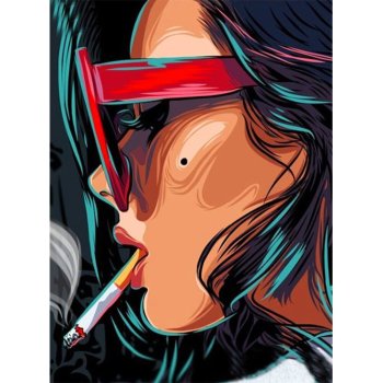 Custom Canvas Wall Art 5D Diy Crystal Home fun Diamond Painting Set Smoking Woman Diamond Paint by number for Amazon