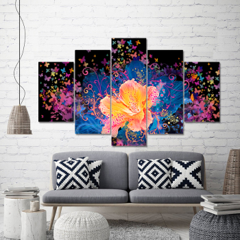 Scenery Canvas Panel Custom Decorative Home Decoration Landscape Living Room Picture Prints 5 Piece Wall Art