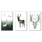 Оптовые пользовательские многопанельные картины в рамке с изображением оленя, новое настенное искусство, скандинавский холст, постер для домашнего декора