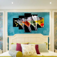 Latest Product Cocktails Glass Art Canvas Prints, Home Decoration Artwork 5 Panels Wall Printing
