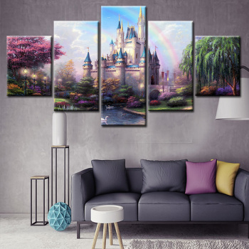 Frameless Canvas Castle Landscape Dream Printing Wall Art Home Oil Painting Decoration 5 Living Room Pictures Frameless Canvas Castle Landscape Dream Printing Wall Art Home Oil Painting Decoration 5 Living Room Pictures