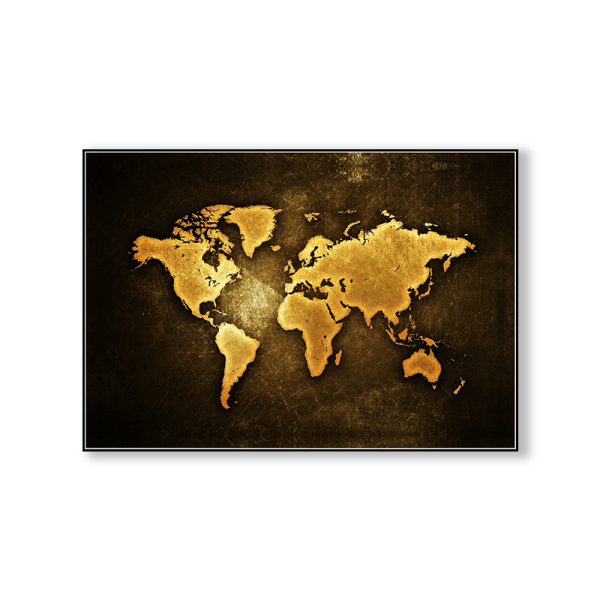 Custom order wholesale wall art geographical map bedroom wall decoration canvas printing painting