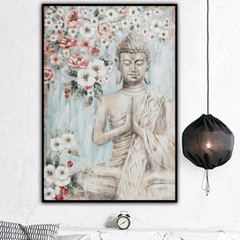 Statues abstraites de bouddha sur le mur toile affiches et impressions art bouddhiste photos décoration murale de la maison