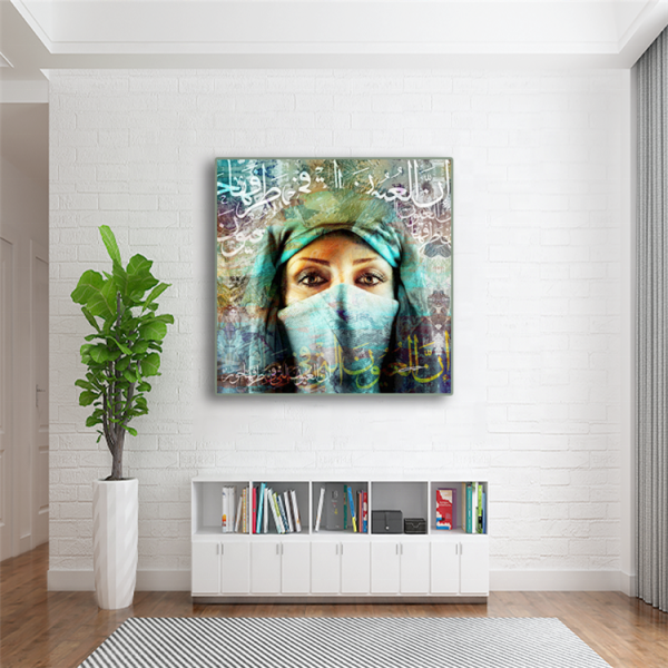 Professional Made Handmade Muslim Women Wall Art Canvas Painting For Home Decor