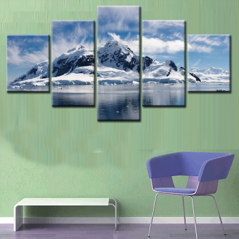 der volle Eisberg von 5 gedruckten Gemälden, Kunstwanddekorationen, HD-Bildern