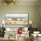 OEM design big size picture sea view room oil painting, oil painting abstract without frame