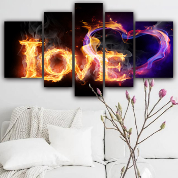 Abstract Design Love Fire Canvas Painting Wall Art Abstract Oil Painting On Canvas Printed Art Painting