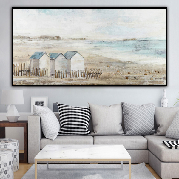 Home Decor Hand Made oil painting Rural scenery, the house of hometown Decorative painting