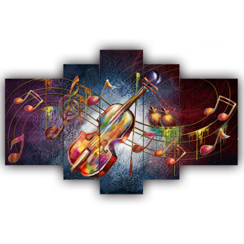 5 Panel Guitar and drum Printed Canvas Painting Wall Art Poster Pictures Framework Tableau Decoration Murale Salon Modern