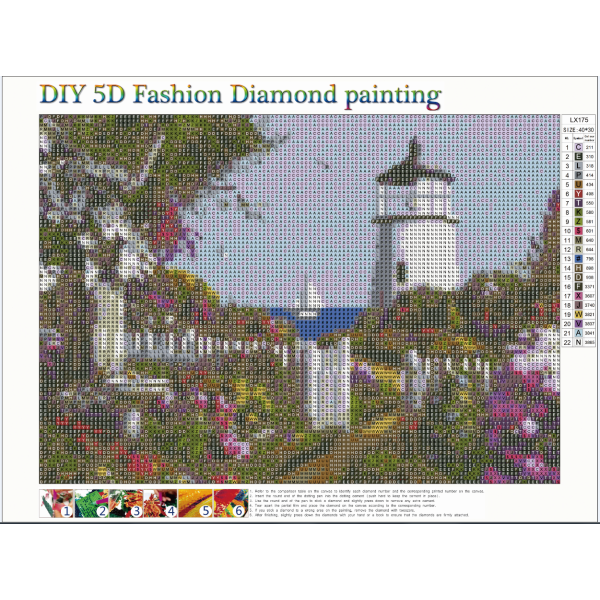 Custom Village Garden Round Crystal Rhinestones Diamond Painting 5D full drill Painting of A Diamond for adult