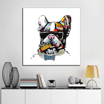 Encantador perro Animal paisaje pintura al óleo sobre lienzo póster e impresión arte abstracto cuadro de pared para decoración para sala de estar