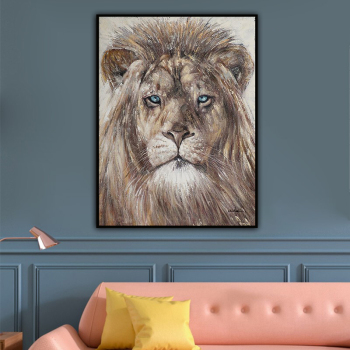 Handmade Texture Oil Painting A mighty lion Abstract Art Wall Pictures for Home Office Decoration