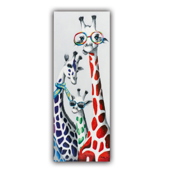 Handmade Texture Oil Painting Funny giraffes of three Abstract Art Wall Pictures for Home Office Decoration Handmade Texture Oil Painting Funny giraffes of three Abstract Art Wall Pictures for Home Office Decoration