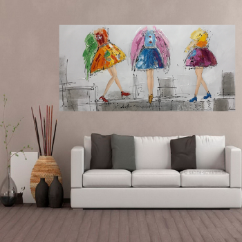 Vente chaude décoration de la maison mode filles moderne toile Art abstrait peinture à l'huile