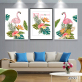 Modern Oil Painting Tropical Plant Red Crowned Crane Art Home Decoration Wall Art Painting on Living Room Without Frame