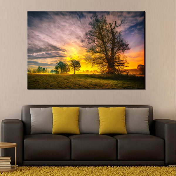Sunset Natural Building Landscape Oil Painting By Numbers For Adults. Hand Painted Oil Paint By Numbers